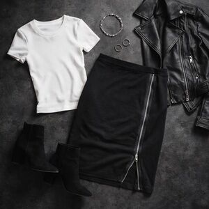 Worthington Woman Black Pencil Skirt w/ Side Zip Slit – Size 1X